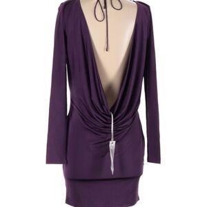 Dresses and Other Drugs Purple Open Back Dress Club Y2K Party Coquette S NWT